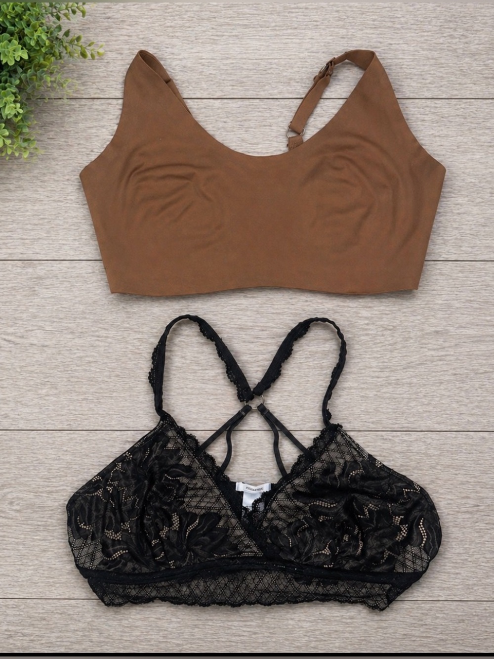 Maurices Bra Bundle Size: XL | Brown Seamless + Black Lace Bralette | EUC